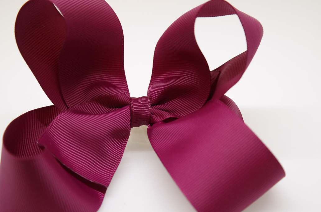 Flat loopy flower hair bow Color: Wine